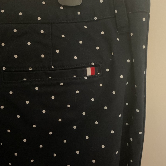 Tommy Hilfiger Navy Polka Dot Straight Leg Pants - Picture 4 of 8